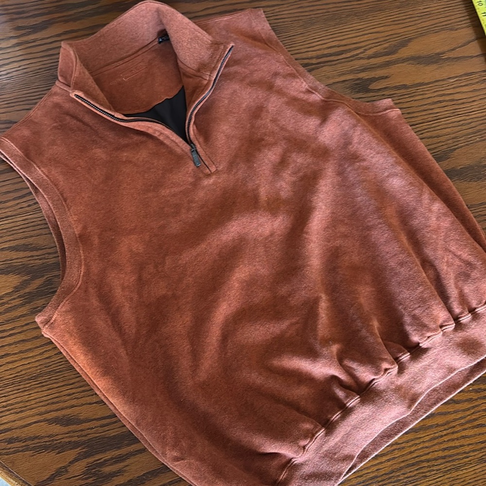 Carnoustie Mens Pullover Golf Sleeveless Vest 1/4 Zip Lined Burnt Orange L